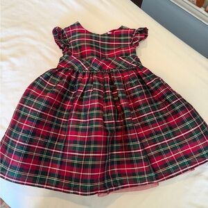 Girls silk Plaid Red and Green Dress tartan dress